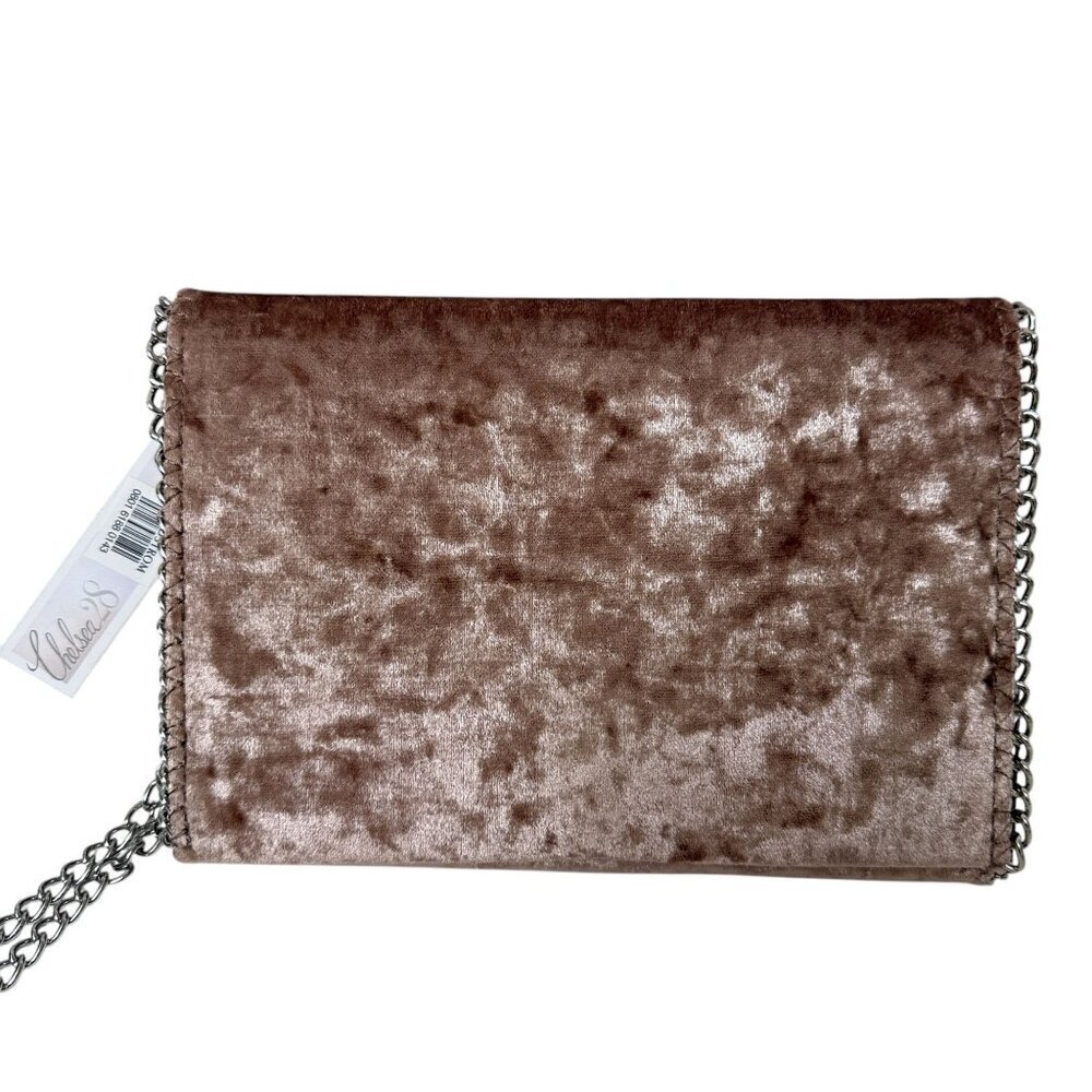 CHELSEA28 Evening Bag Mauve Pink Crushed Velvet Prom Party Wedding NWT